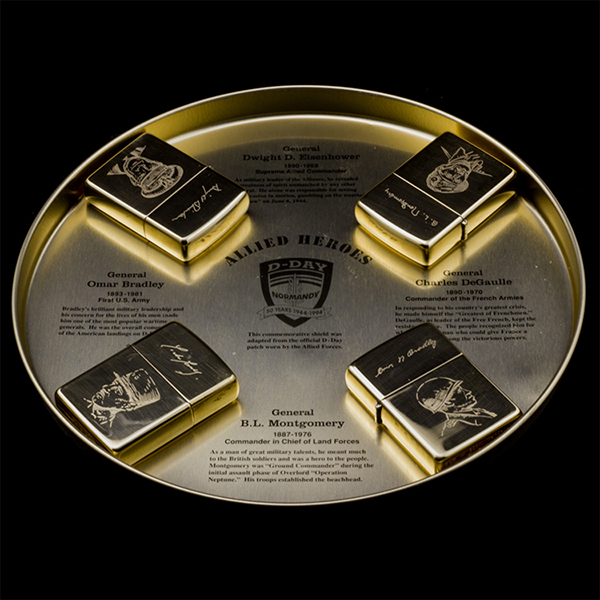 Bật Lửa Zippo Gift Set 1993 - D-Day Normandy 50 Year Allied Heroes