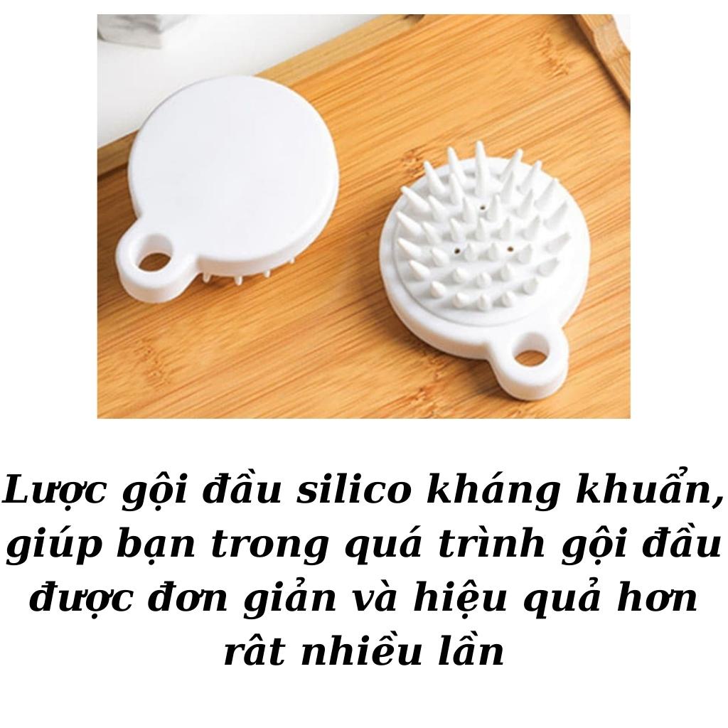 Lược gội đầu silicon Nhật massage đầu giảm Stress kích thích mọc tóc