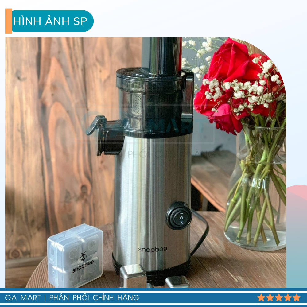 Máy ép hoa quả chậm Snapbee SK202 mini, ép kiệt bã, nhỏ gọn, dễ lắp ráp - Hàng chính hãng, bảo hành 24 tháng