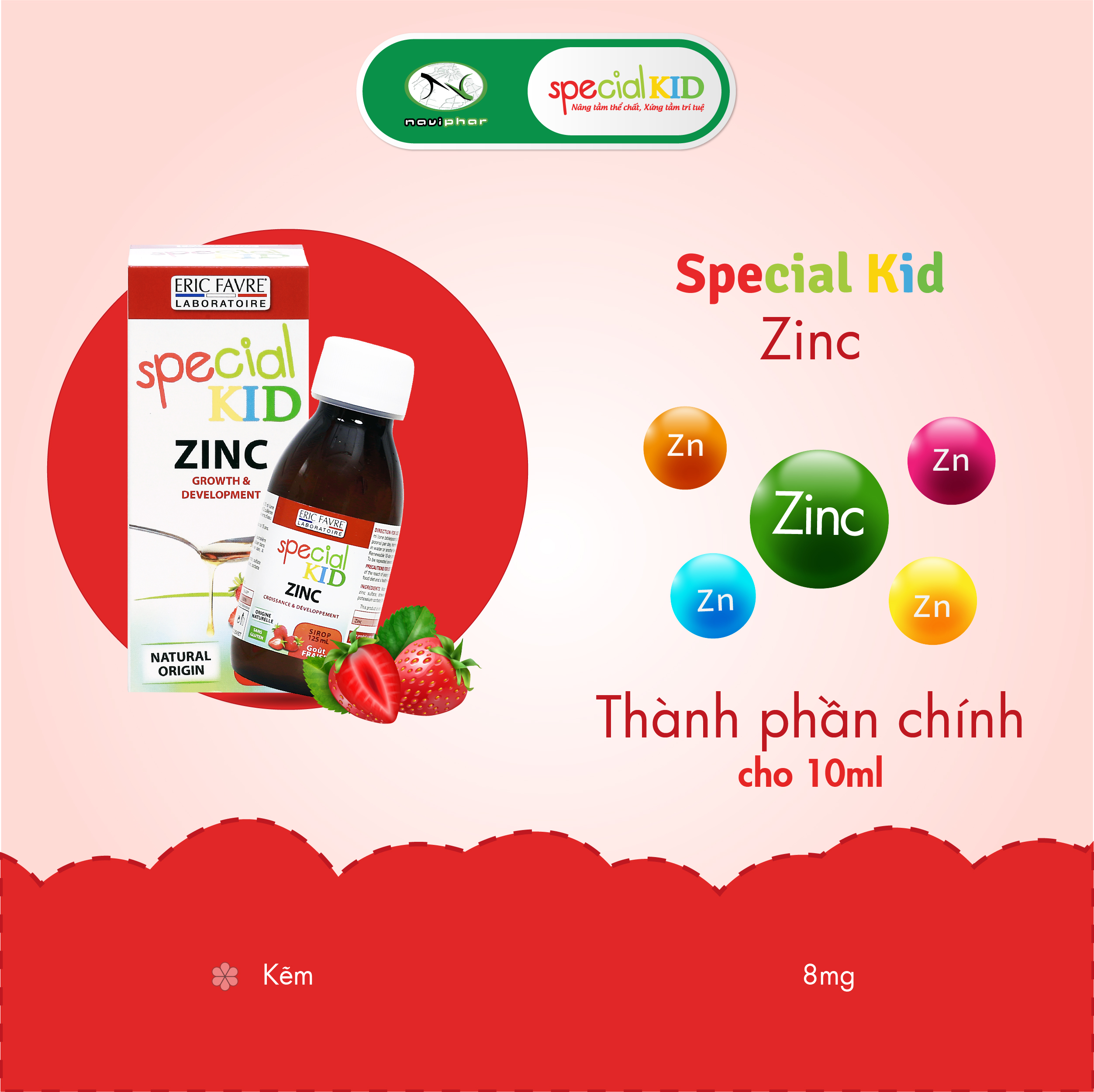 TPBVSK Special Kid Zinc - Bổ sung Kẽm cho cơ thể, hỗ trợ tăng cường sức đề kháng (125ml) [Siro – Nhập khẩu Pháp]