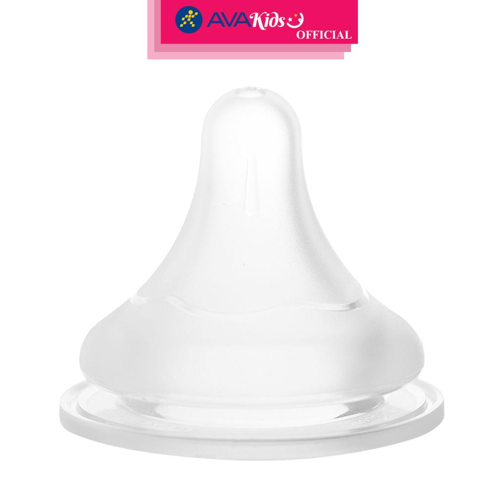 Bộ 2 núm ti Pigeon siêu mềm Plus WN3 cổ rộng phiên bản Nhật size LL (9 - 15 tháng) - Hàng Chính Hãng