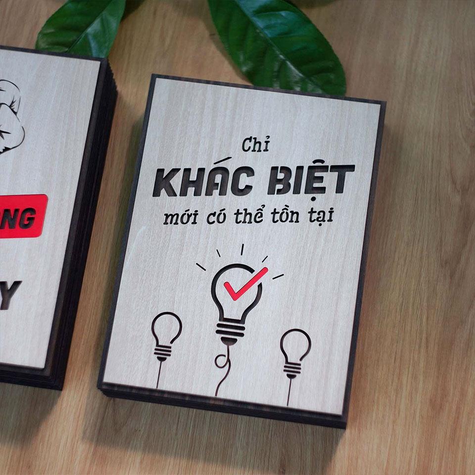 Tranh slogan trang trí văn phòng TBIG127 - Tranh tạo động lực chỉ khác biệt mới có thể tồn tại