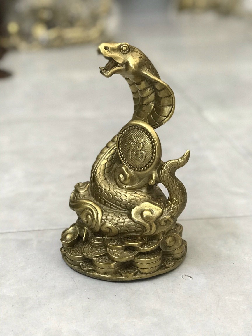 Tượng rắn chữ Phúc bằng đồng MS76