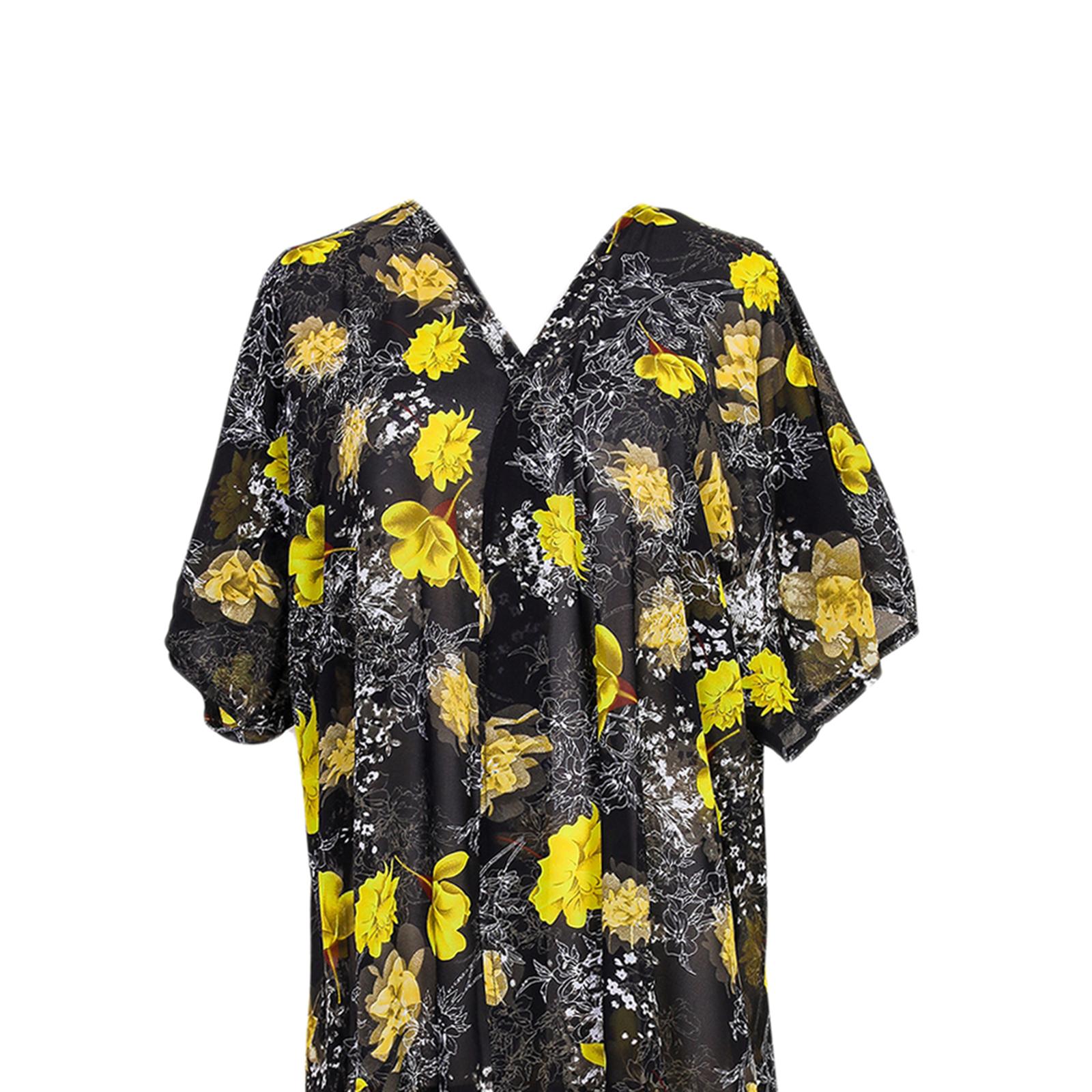 Women's Floral Kimono Cardigans Chiffon Casual Beach Swim Wear Loose Open Front Cover Up Tops Bohemian Sun Protection Cardigan Clothes