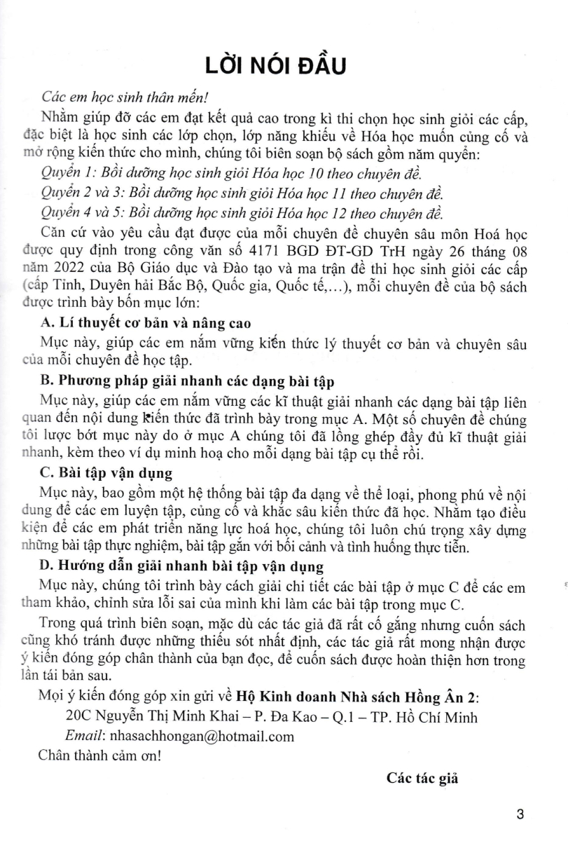Bồi Dưỡng Học Sinh Giỏi Hóa Học 11 Theo Chuyên Đề