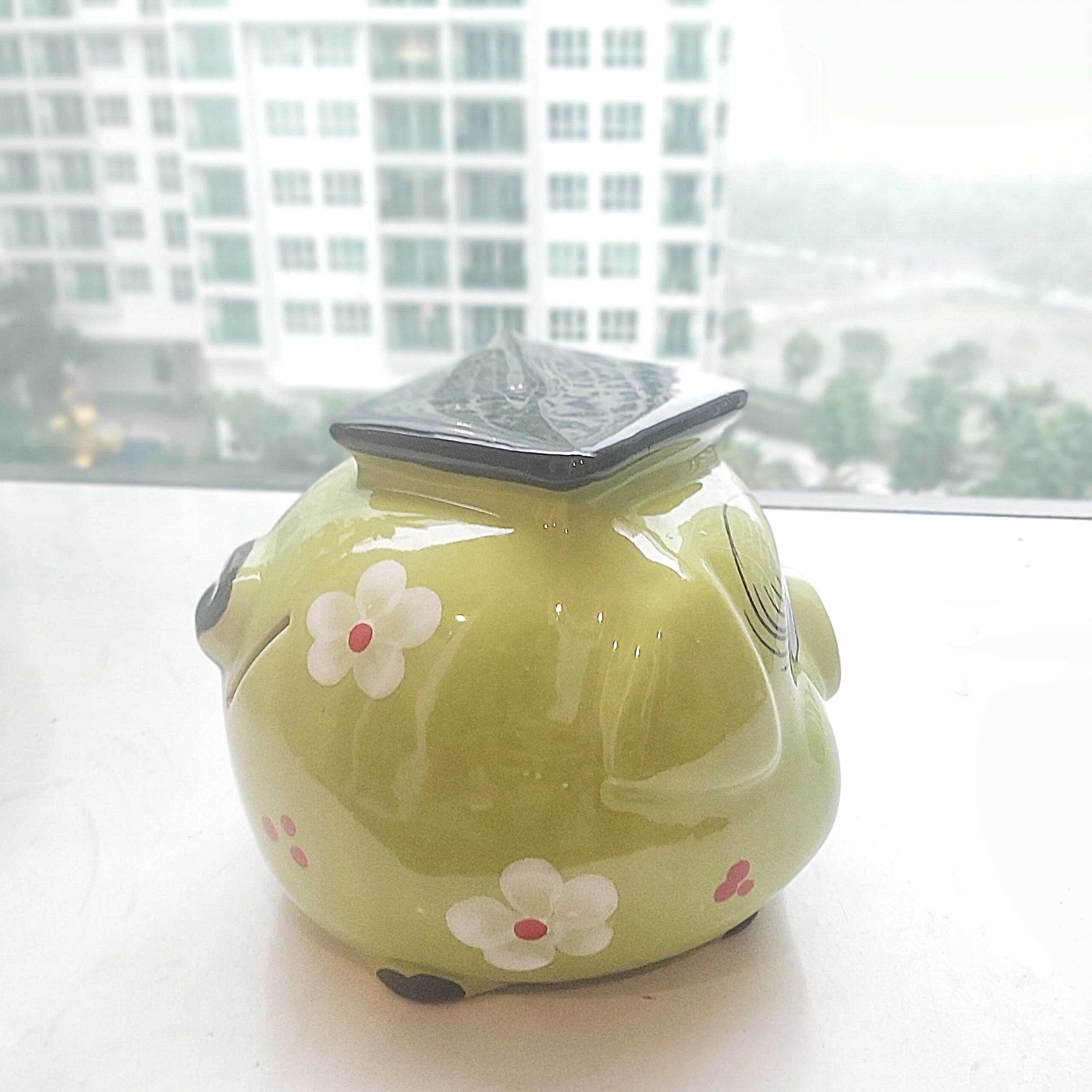 HEO ĐẤT Tiết Kiệm Bát Tràng cao cấp – Kiểu mới HEO TÚ TÀI– 4 màu lựa chọn – Ống heo Phong thủy Thu Hút Tài Lộc, May Mắn