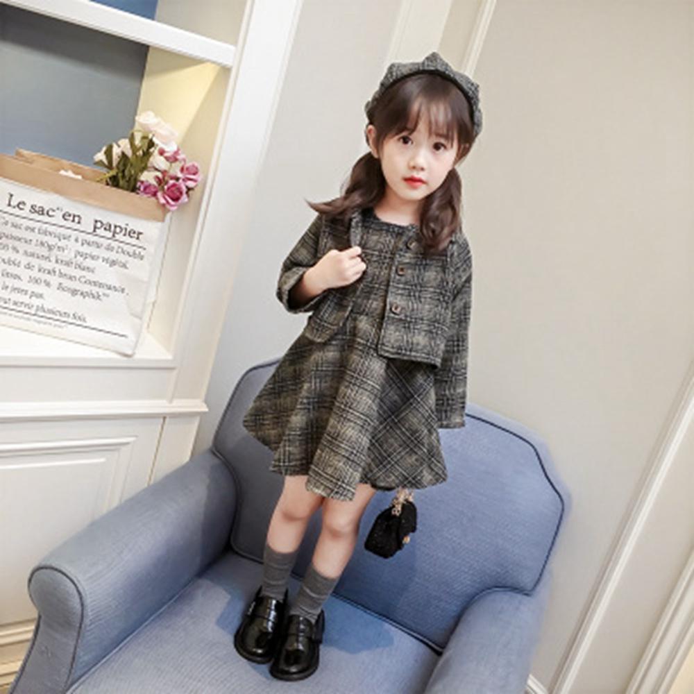 3 Tập Đi Bộ Quần Áo Bé Gái Mùa Đông Trẻ Em Kẻ Sọc Quần Áo Bộ Bé Gái Nón + Áo + Đầm Trẻ Em Giáng Sinh Quần Áo Cho Bé mùa Thu Trang Phục