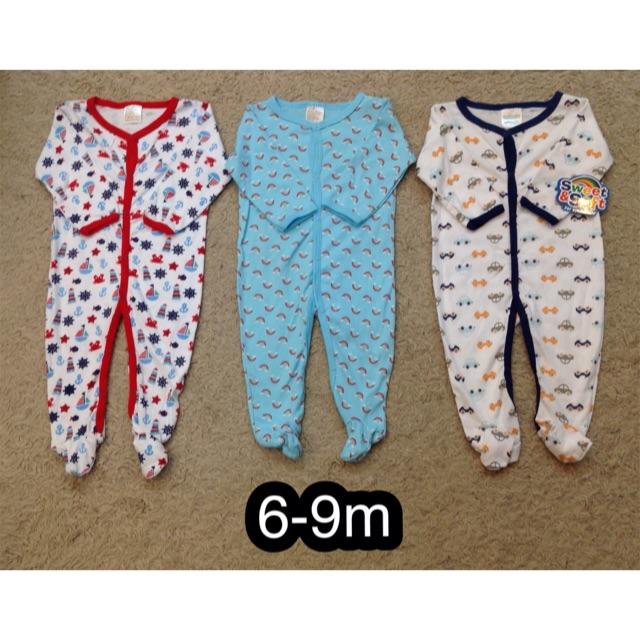 Set 3 body cotton bé tra(6-9m)