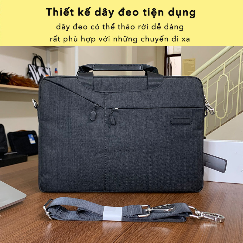 Túi đeo chống sốc Laptop,Macbook : Bảo vệ chống nước - Hàng cao cấp - W31 Màu đen