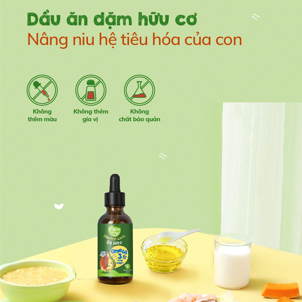 SET 3 Dầu ăn dặm bổ não cho bé Mămmy 30ml, Dầu Olive bổ não, dầu cá hồi bổ não, dầu hạt lanh bổ não - 1 chai/ 30ml