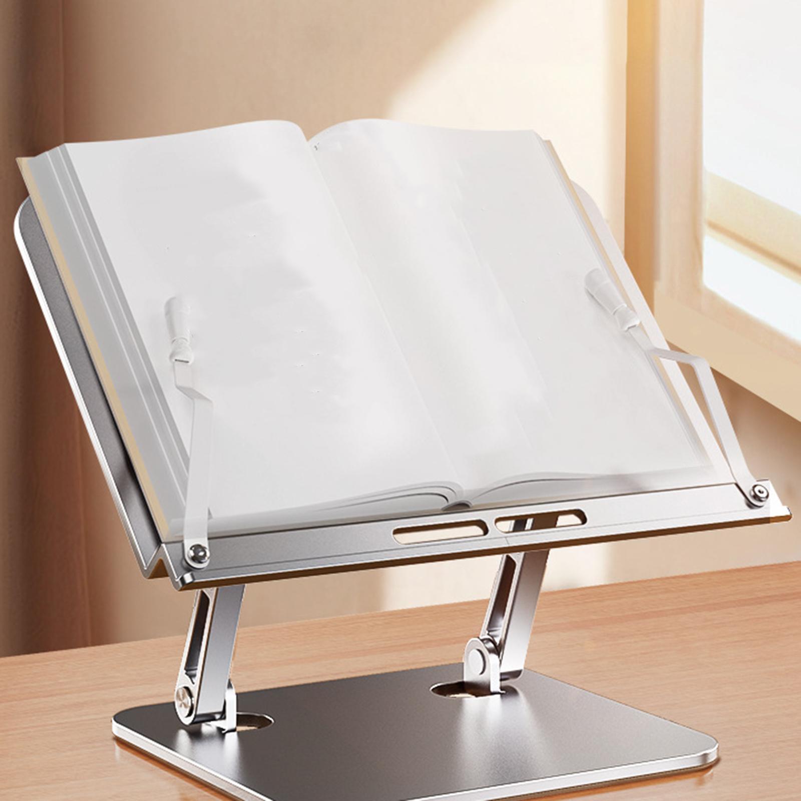 Desktop Book Holder Cookbooks Stand Sturdy Foldable for School Office Kitchen