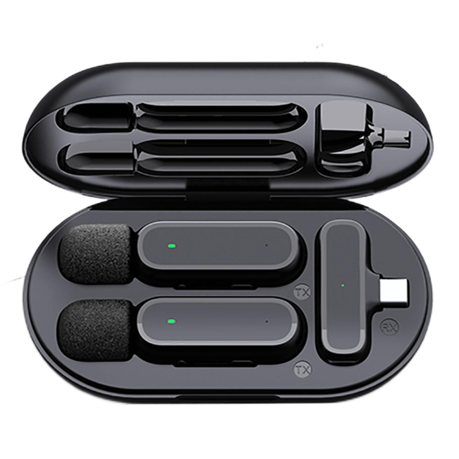 Wireless Lavalier Microphone Type C with Charging Box Clip On