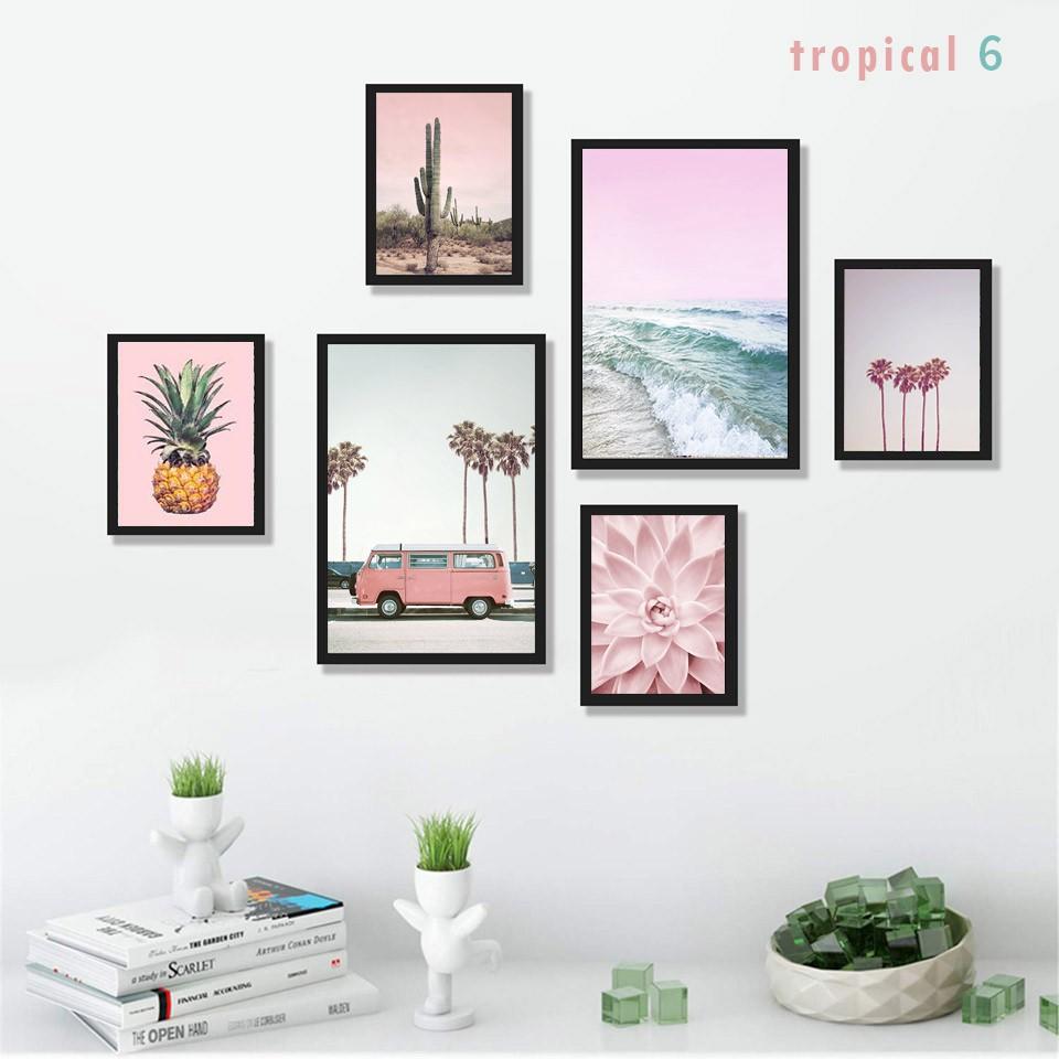 Bộ 6 KHUNG TRANH treo tường tặng ảnh đi kèm Decor phòng