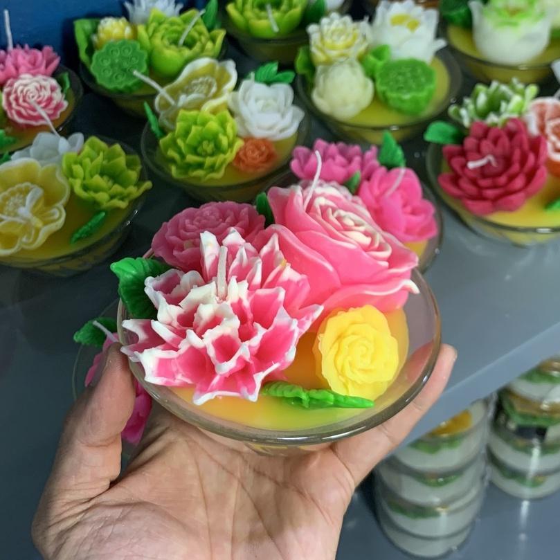 Oản Hoa Nến Bơ - Nến Nghệ Thuật Thờ Cúng Trang Trí Dâng Lễ