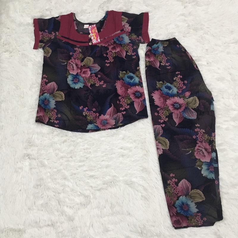 Bộ tôn nhung thái lửng phối cổ tay ngắn(size 40-70kg