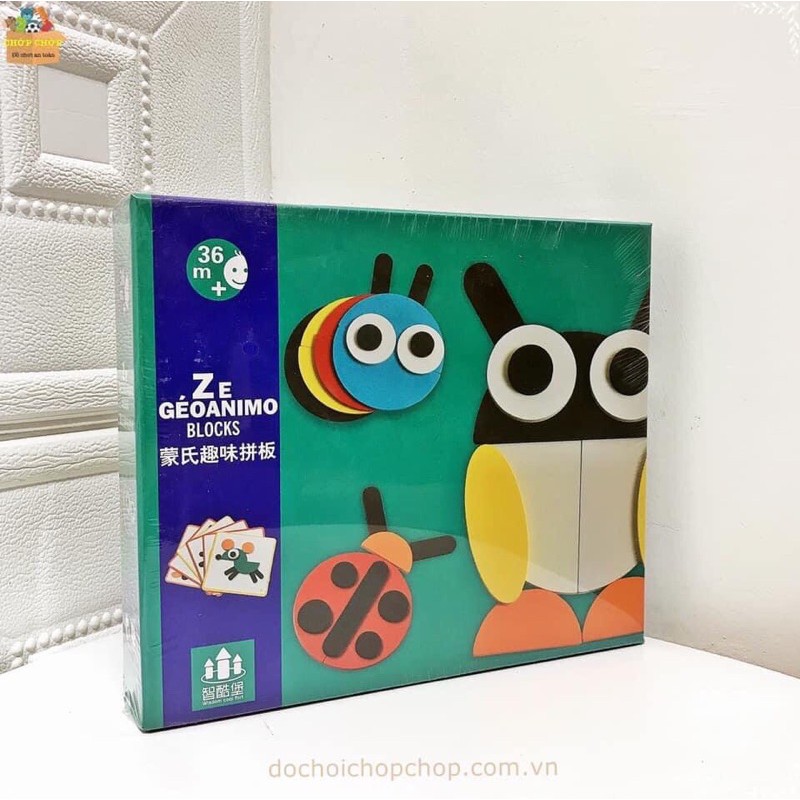 Bộ tranh ghép hình Montessori Fun Board cho bé từ 3 tuổi- Giáo cụ Montessori ghép hình con vật cho bé phát triển phát triển tư duy