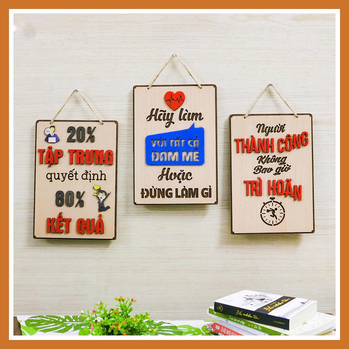 15 MẫuTranh gỗ tạo động lực cao cấp trang trí văn phòng 20x27cm