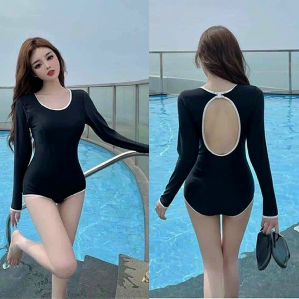 Đồ Bơi Nữ Liền Dài Tay Khoét Lưng Quyến Rũ