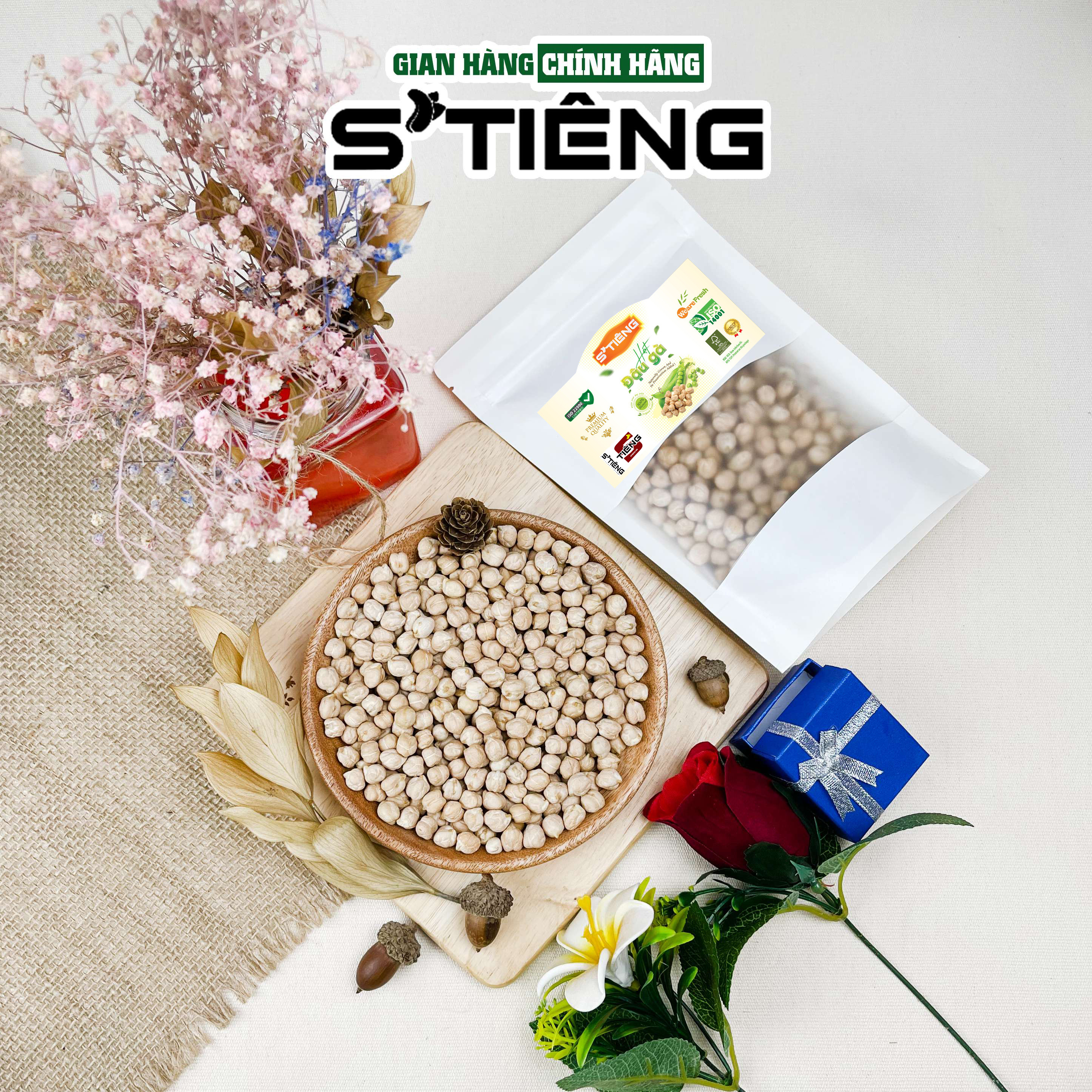 500Gr Hạt Đậu Gà Trắng Sống S'TIENG Chế Biến Món Ăn