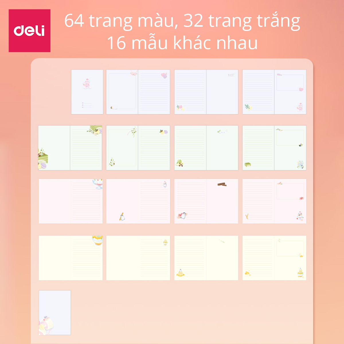 Sổ Tay Ghi Chép Bìa Da Cao Cấp 192 224 Trang 96 112 Tờ 80gsm Deli - Chống Nước Làm Quà Tặng Sang Trọng Phù Hợp Học Sinh Văn Phòng Sổ Kế Hoạch Planner - SZ044 SZ047
