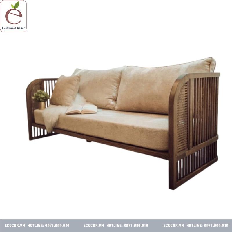 Sofa văng Dedar tay mây - Sofa nan gỗ, đan mây tự nhiên. Hàng gia công tỉ mỉ, chất lượng xuất khẩu. Bảo hành 12 tháng.