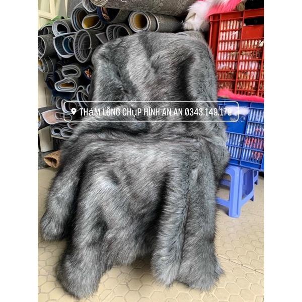 Thảm lông chụp ảnh - xám sọc đen