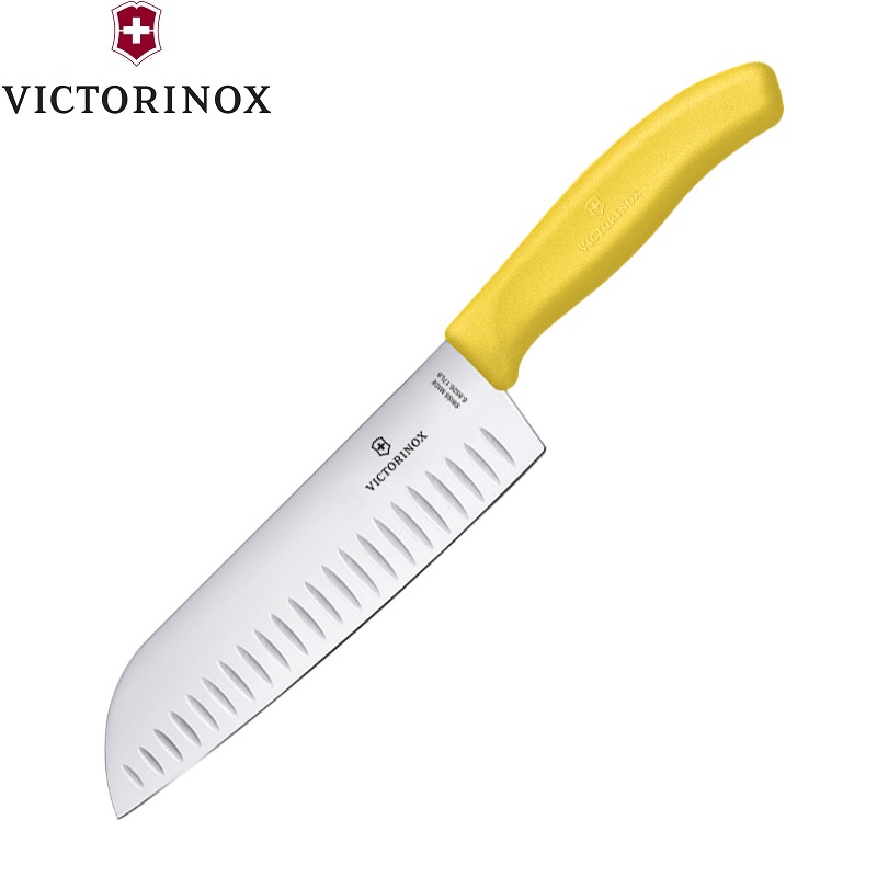 Dao Bếp Victorinox Santoku 17cm Cạnh Sáo Cán Nhựa Nhiều Màu - Thụy Sỹ (Hàng Chính Hãng)