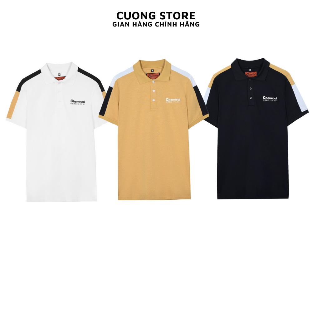 Áo Polo nam in chữ nổi CHEMICAL 2103015 chất cotton cao cấp, dày dặn, chuẩn form - CUONG STORE