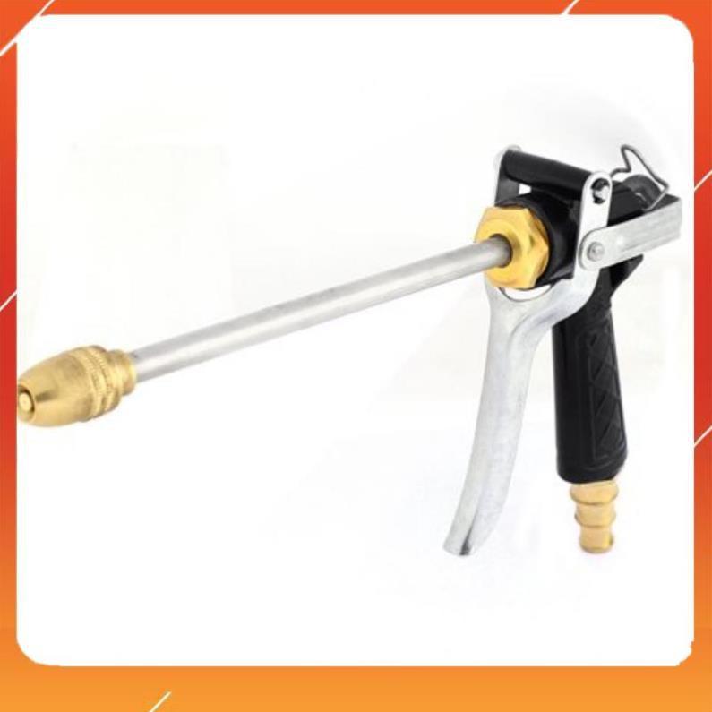 Bộ dây vòi xịt nước rửa xe, tưới cây . tăng áp 3 lần, loại 7m, 10m 206318 đầu đồng, cút đồng, + tặng mở chai
