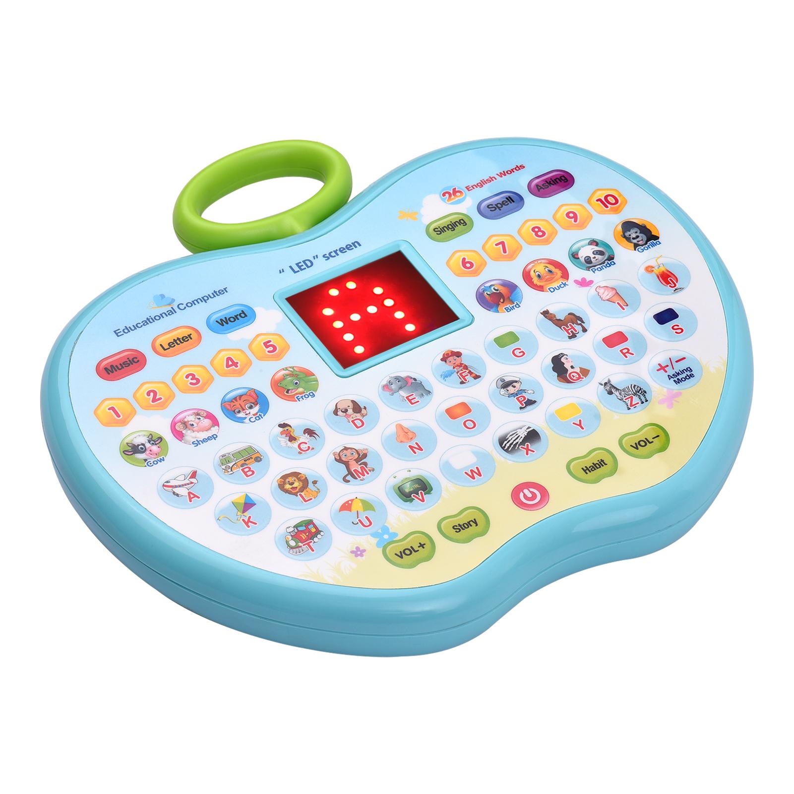 Early Educational Toy Learning Tablet Toddler Computer Toy with LED Screen Display 8 Learning Modes Gift for Age 3-6
