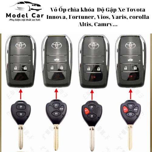 Vỏ Ốp chìa khóa Độ Gập Xe Toyota Innova, Fortuner, Vios, Yaris, corolla Altis, Camry...
