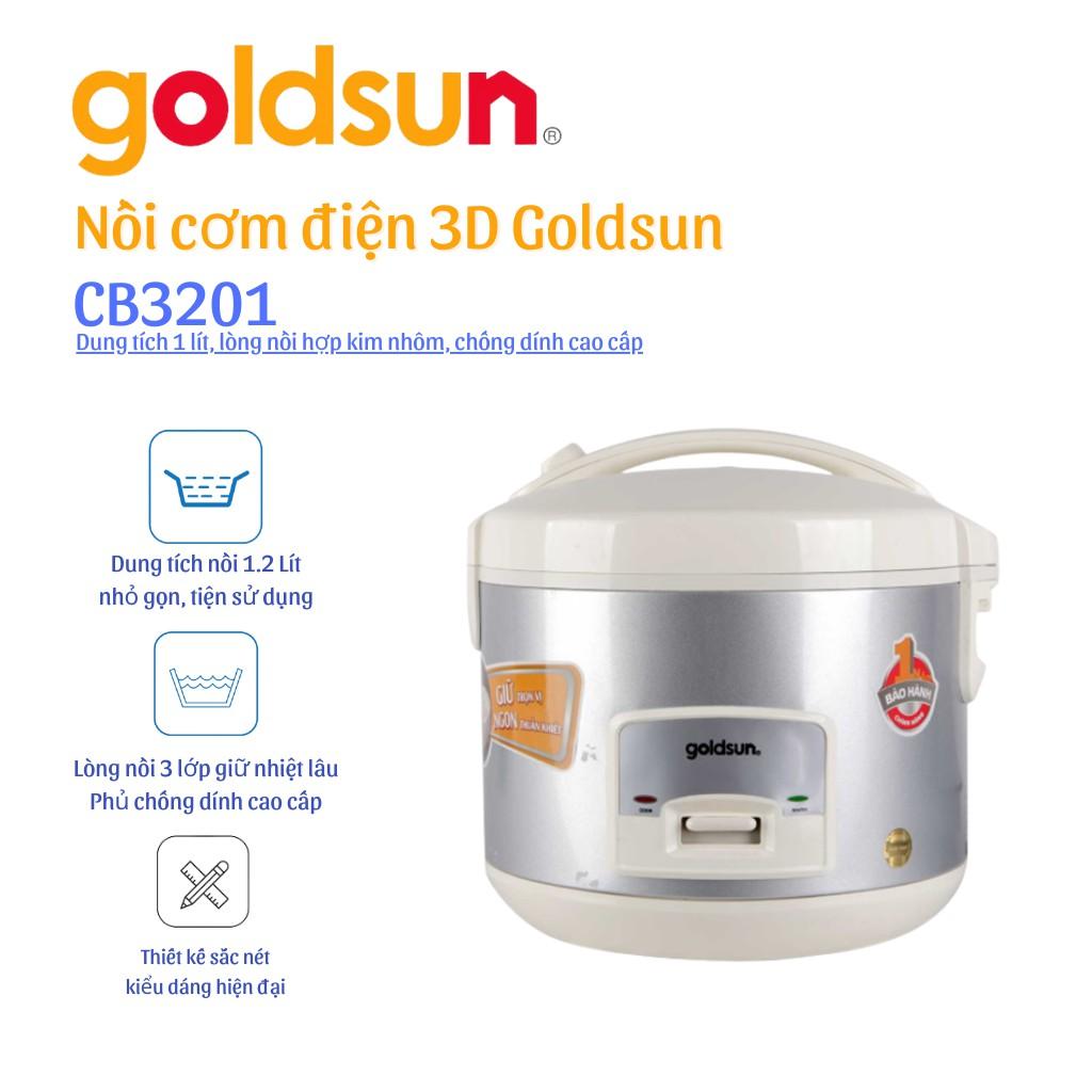 Nồi cơm Goldsun CB3201 Nắp gài 1L2 - Hàng Chính Hãng