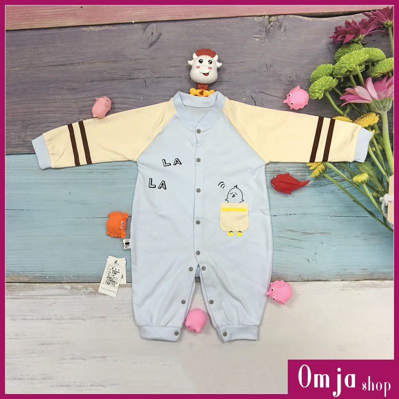Áo Liền Quần, Body Liền Thân Cúc Bấm, Cotton Dài Tay Cho Bé 5-13KG - B04