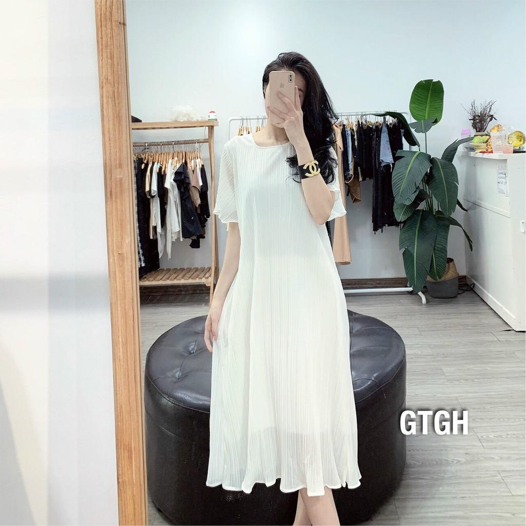 Đầm Bầu Váy Bầu cao cấp dáng suông Chất Lụa Hàn Mềm, siêu mát Thấm Mồ Hôi Tốt, Freesize từ 45 đến 70Kg