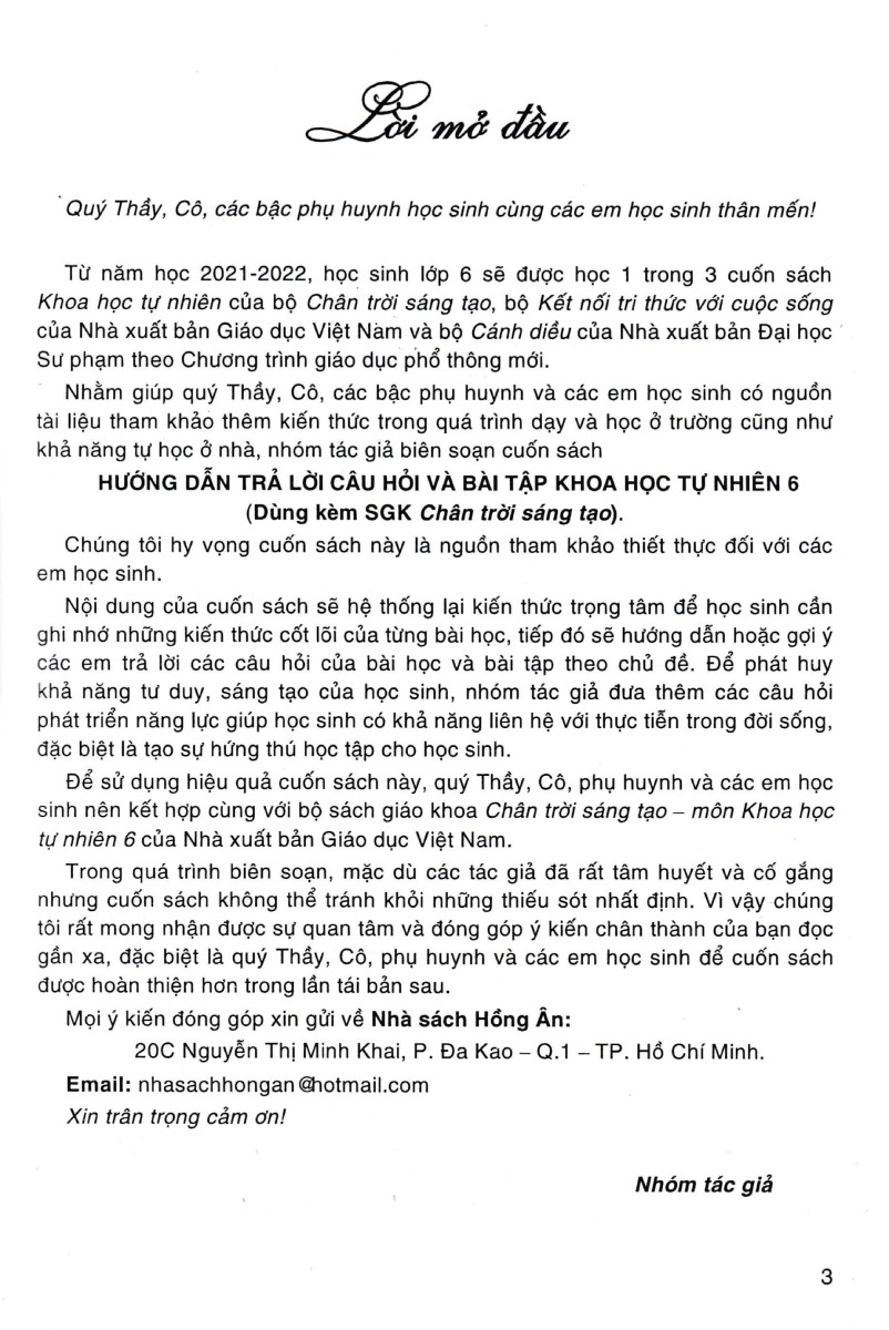 Hướng Dẫn Trả Lời Câu Hỏi Và Bài Tập Khoa Học Tự Nhiên 6 (Dùng Kèm SGK Chân Trời Sáng Tạo) (HA)
