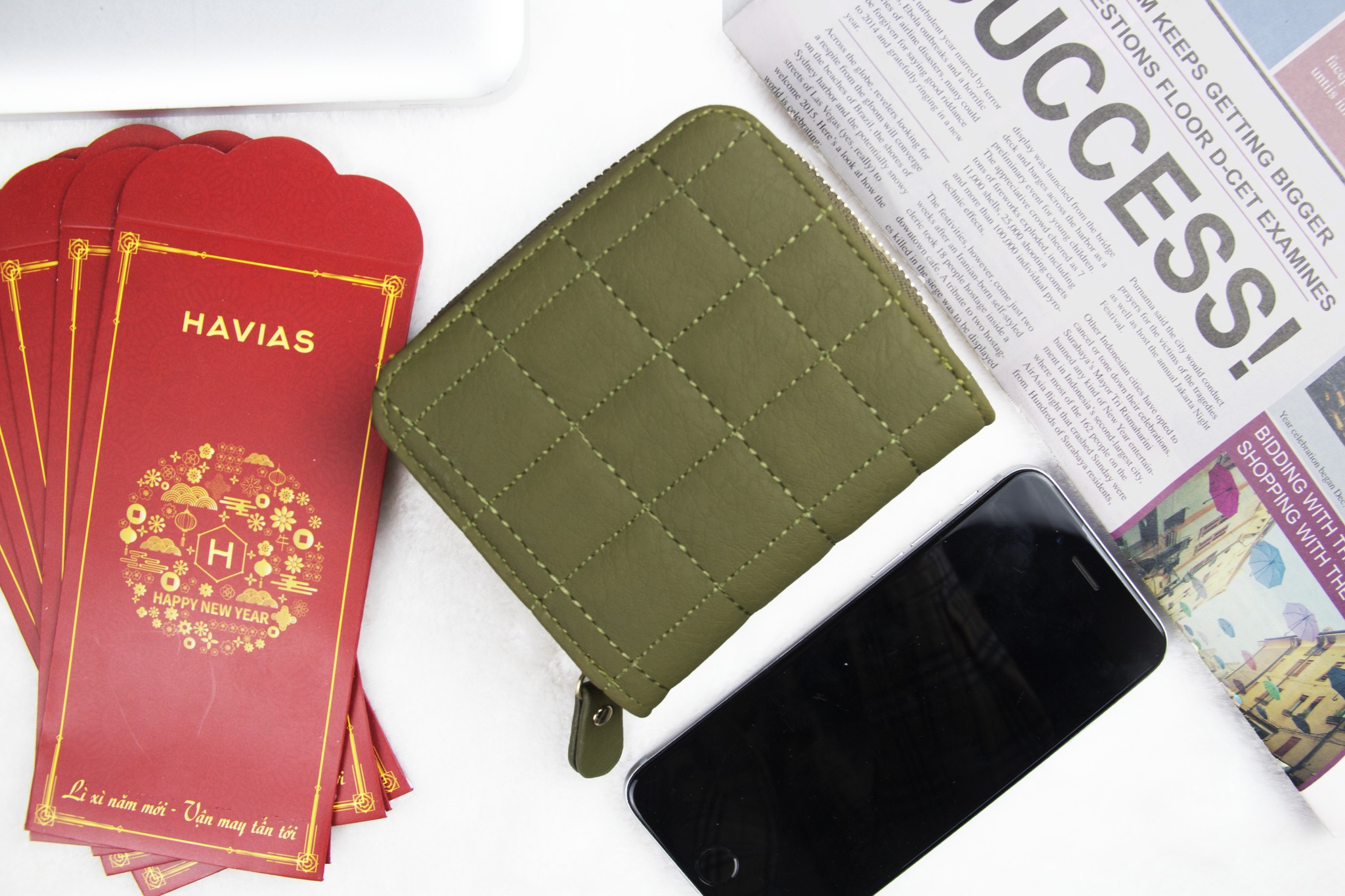 Ví gấp Zipped SQUARE 