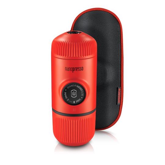 DỤNG CỤ ÉP ESPRESSO BẰNG TAY WACACO NANOPRESSO ELEMENTS LAVA RED + TÚI CHỐNG SỐC