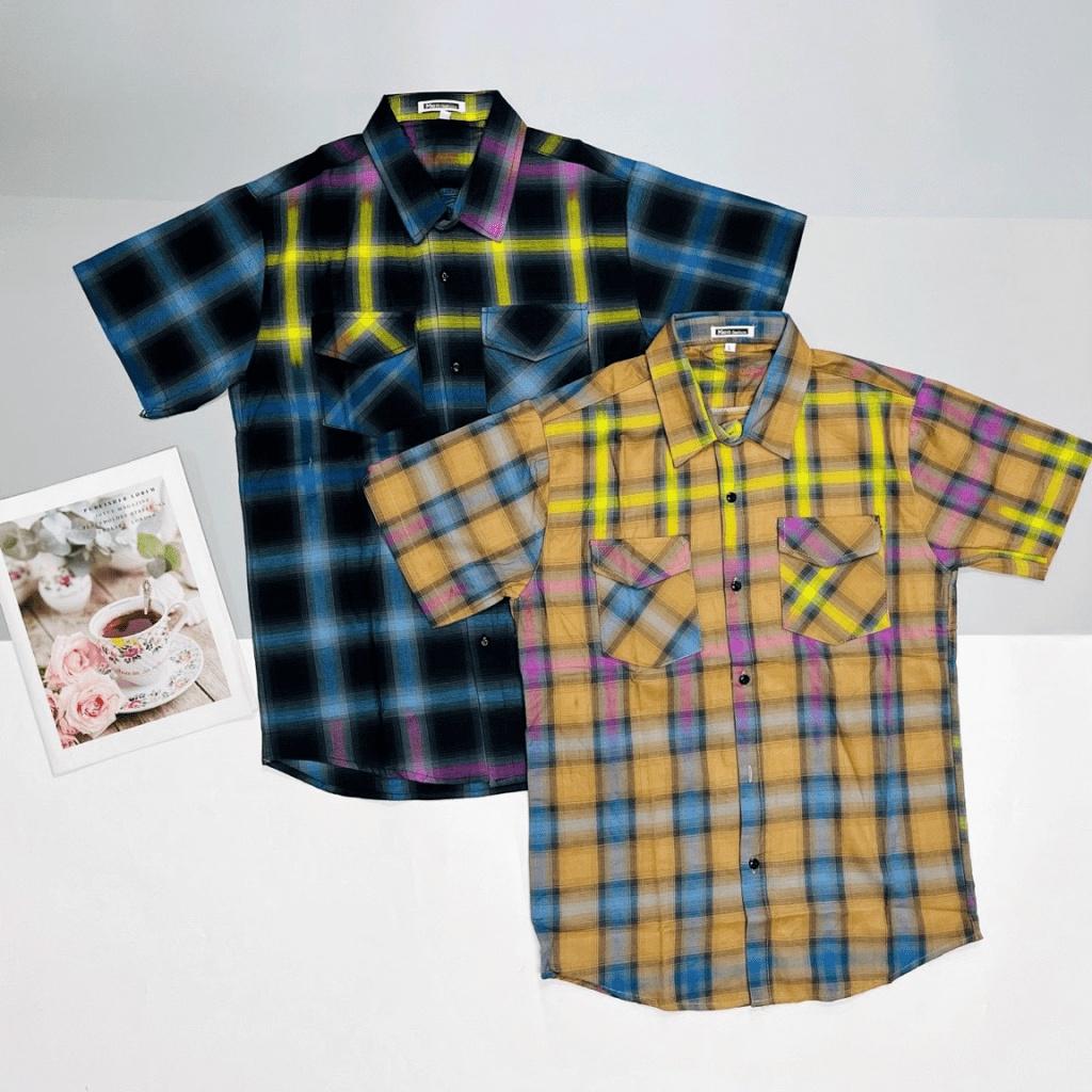 ÁO SƠ MI NAM CARO TAY NGẮN THỜI TRANG LUXURY ĐẲNG CẤP CHO CÁC ANH EM BỐN MIỀN , THỜI TRANG BOY PHỐ CỔ THỜI TRANG N