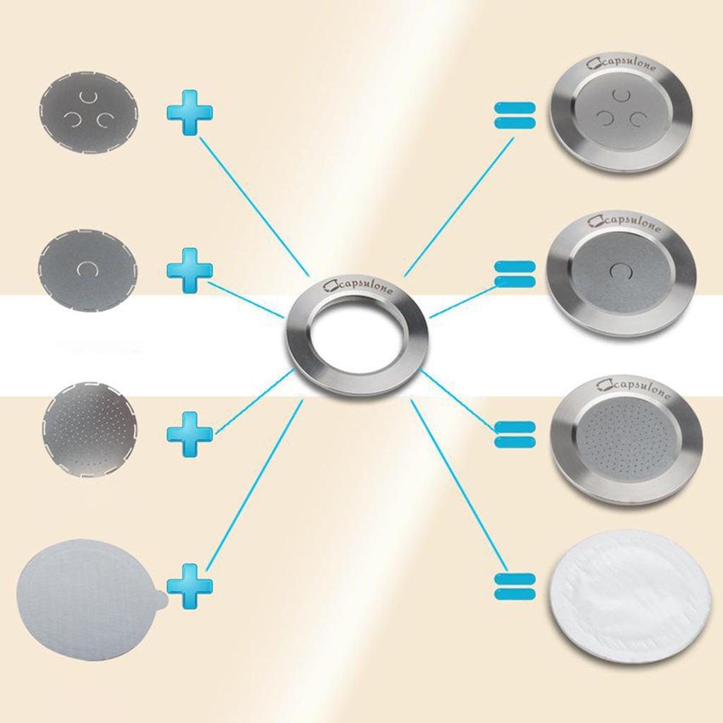 Stainless Steel Coffee Capsule Coffee Pod w/ Lid Refillable & Reusable