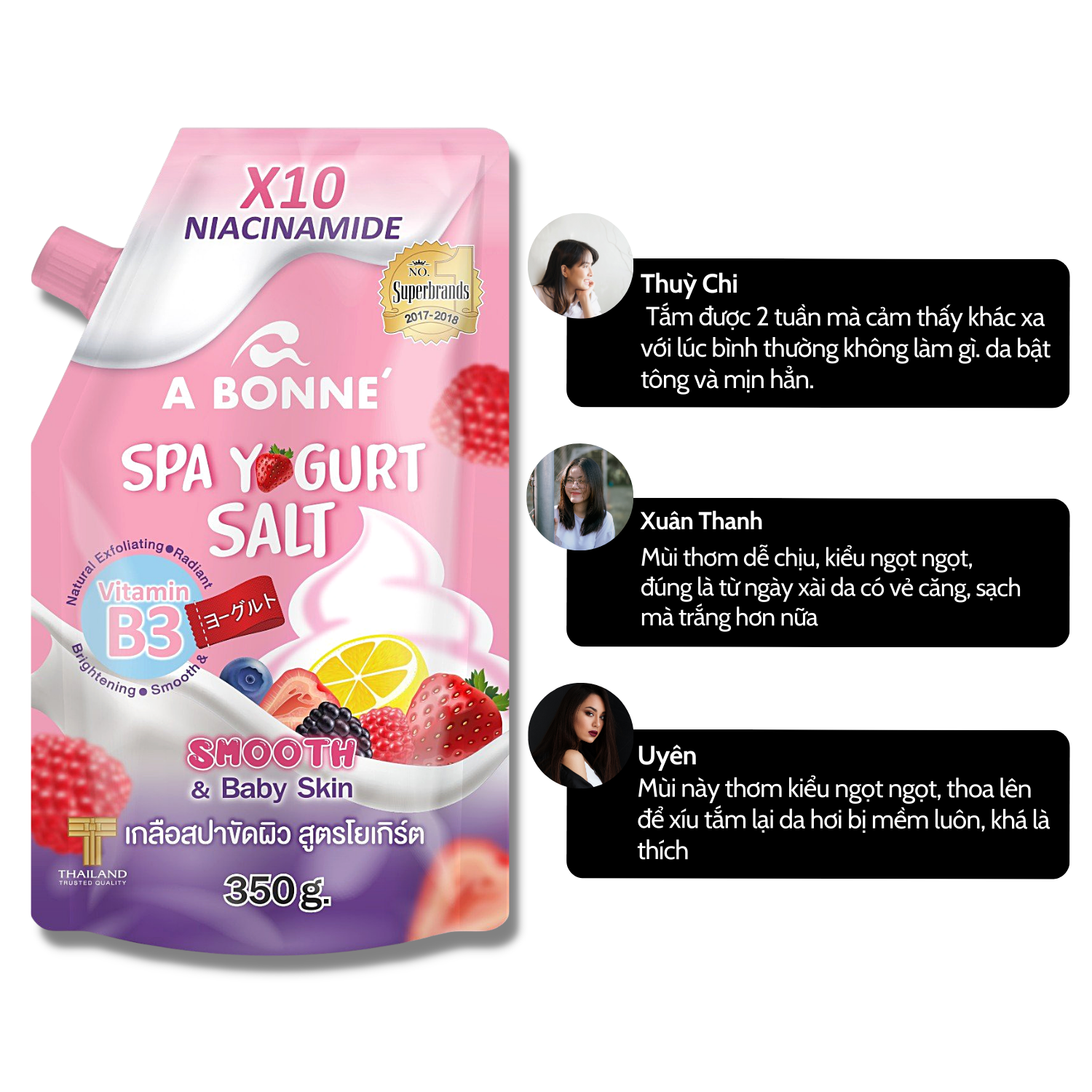 Muối Tắm Sữa Chua A Bonne Tẩy Da Tế Bào Chết  Body Spa Yogurt Salt Thái Lan 350gr