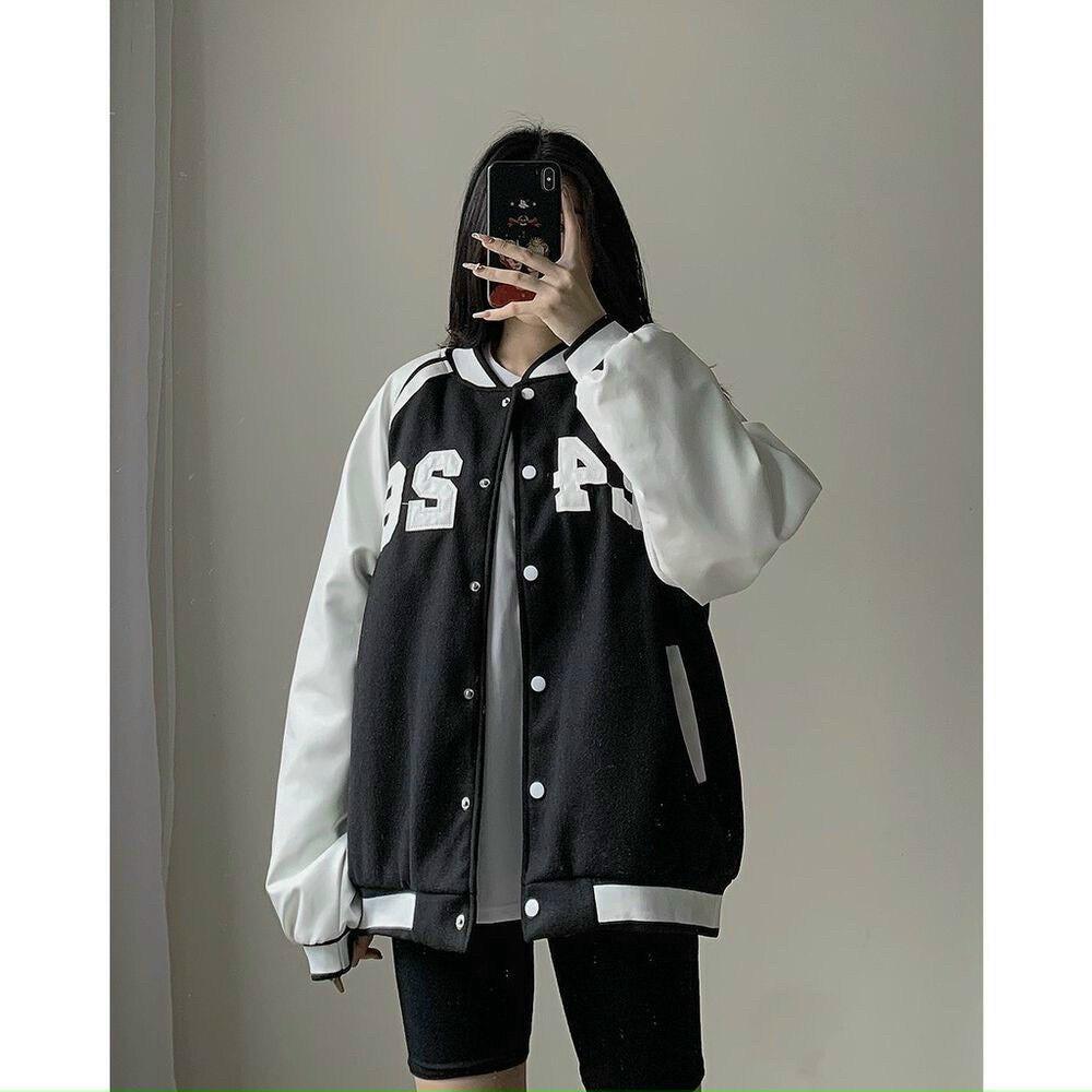 Áo Bomber F426 Da Lộn 2 Lớp Chữ Thêu Sắc Nét Unisex Nam Nữ Form Rộng Thoải Mái