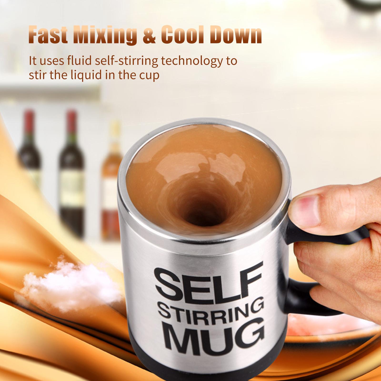 Cốc Tự Khuấy Có Nắp Bằng Điện Bằng Chất Liệu Thép Không Gỉ 400Ml Self Stirring Mug