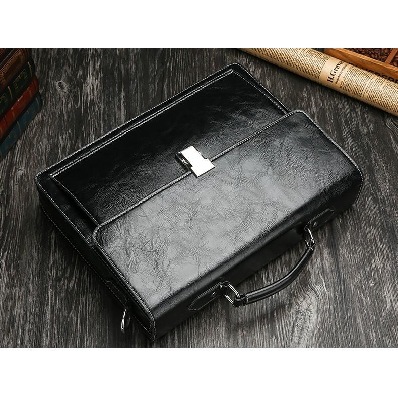 Cặp văn phòng đựng laptop khóa số G1 38x29x8cm màu đen magic