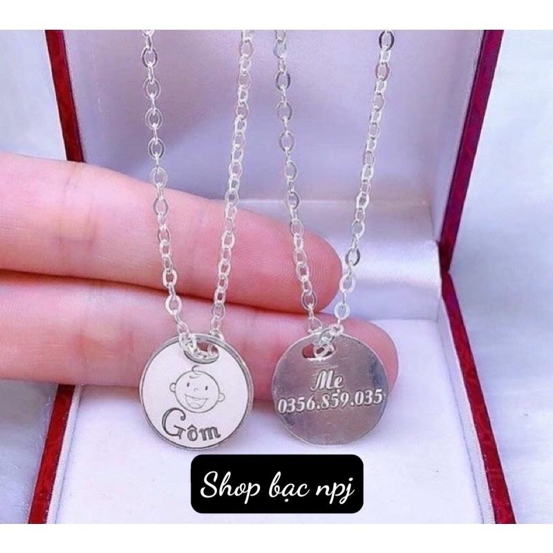 Dây chuyền cho bé, Vòng cổ khắc tên theo yêu cầu , Bạc Ta - Bạc npj