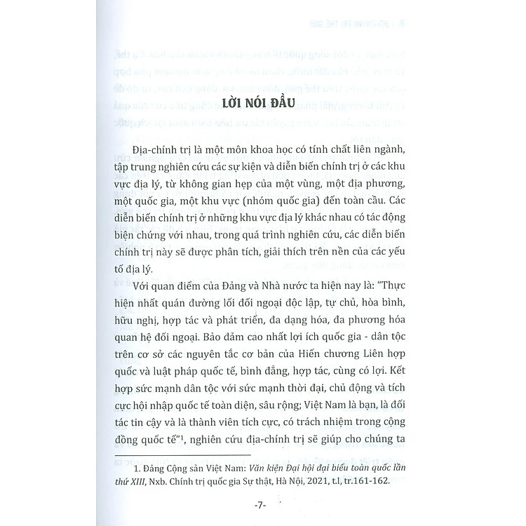 ĐỊA - CHÍNH TRỊ THẾ GIỚI - PGS.TS. Nguyễn Thị Quế - ThS. Ngô Thị Thúy Hiền (Đồng chủ biên) - (bìa mềm)