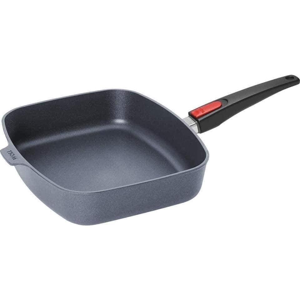 Chảo Vuông Woll Diamond Lite Pans Rectangular 30cmx26cm, Chảo Chống Dính Kim Cương Cao Cấp, Kèm Vung Kính, Cán Tháo Dời