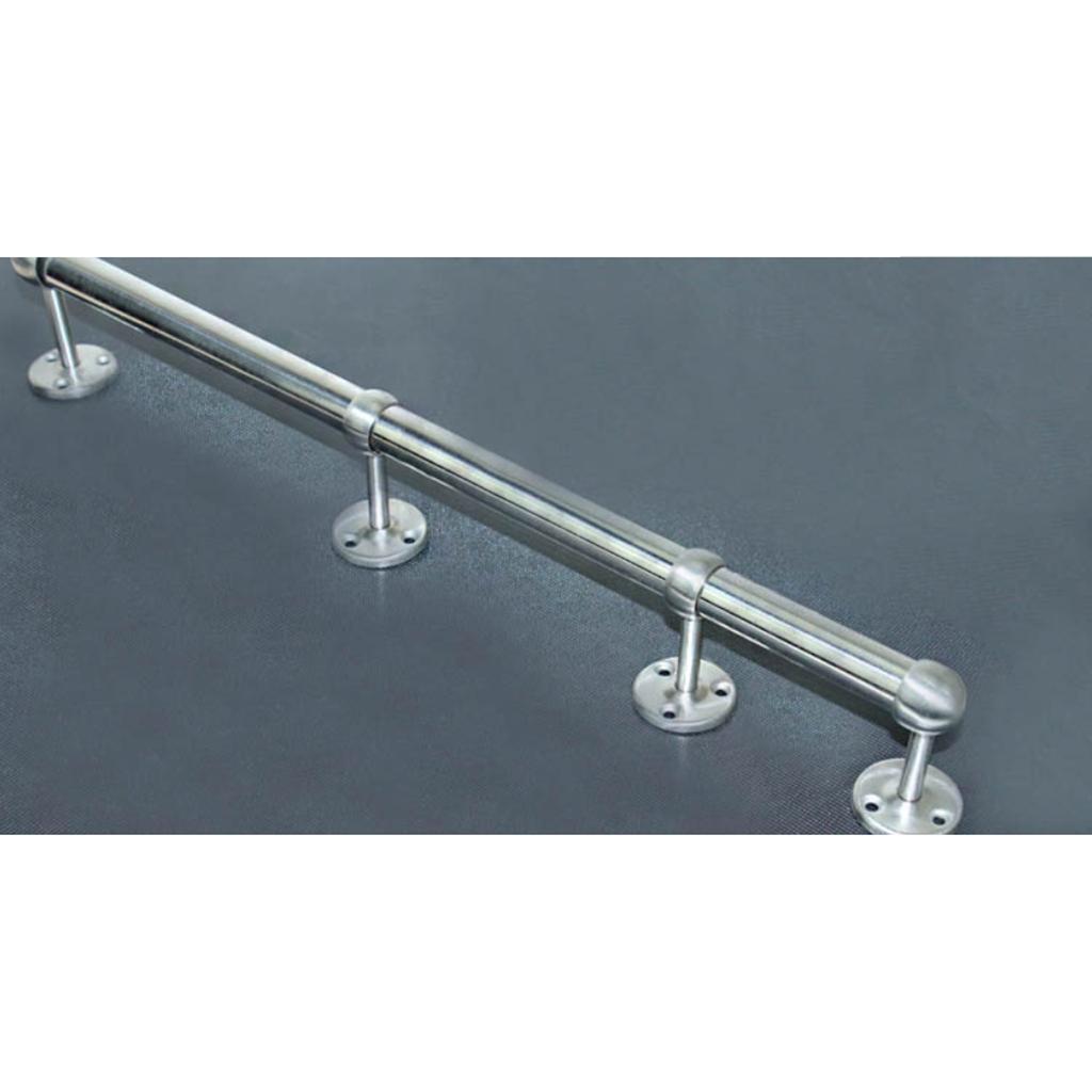 2pcs Stainless Steel Wardrobe Pipe Lever Rod Bracket Flange