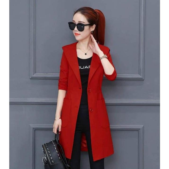 ÁO KHOÁC NÓN FORM DÀI THUN DA CÁ