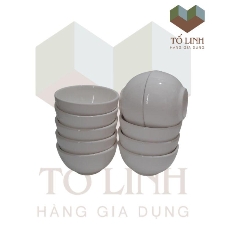 Lốc 10 Chén Cơm Sứ Trắng 4 inch