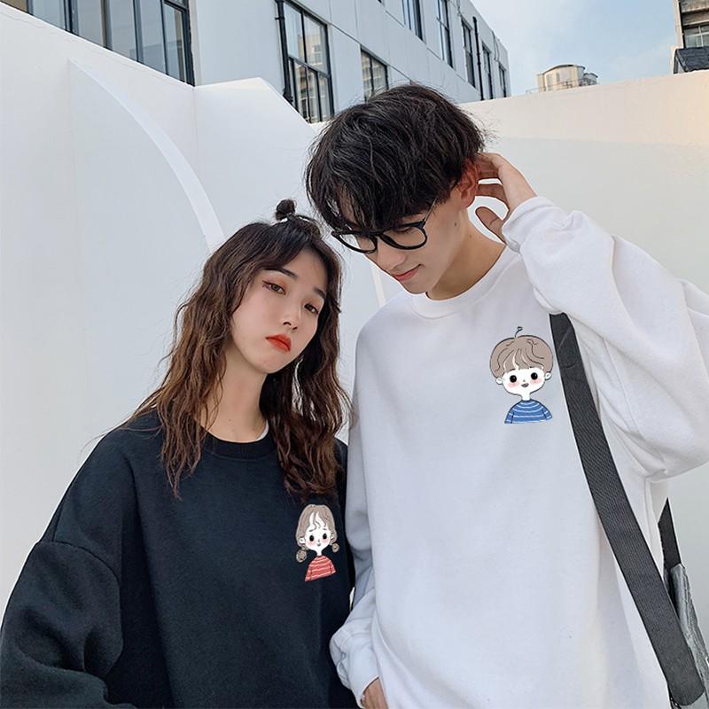 Áo Đôi Sweater Chàng trai cô gái phong cách Ulzzang Hàn Quốc tay dài họa tiết in hình cá tính CoolZ CZ689